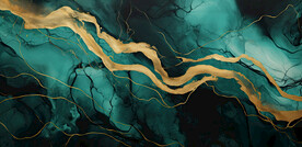 綠色金線漸變大理石背景