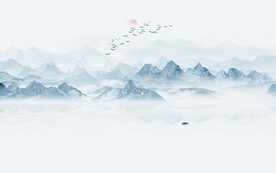 新中式水墨山水畫背景墻