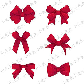 紅色蝴蝶結(jié)領(lǐng)結(jié)插畫素材