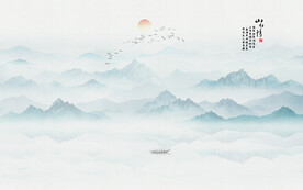 水墨禪意山水畫