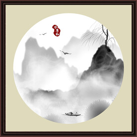 水墨山水无框画