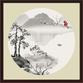 水墨山水无框画
