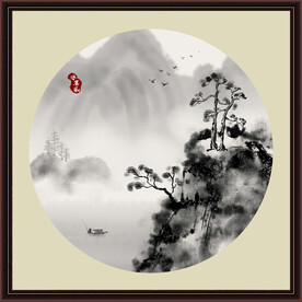 水墨山水无框画