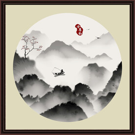 水墨山水无框画
