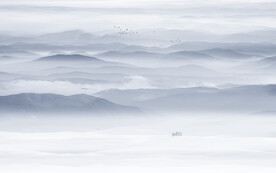 新中式山水畫(huà)電視背景墻壁畫(huà)