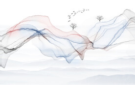 抽象山水水墨画