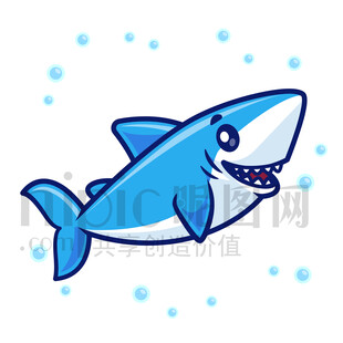 可愛卡通大鯊魚
