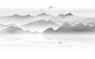 水墨山