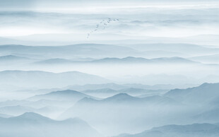 新中式水墨山水画背景墙