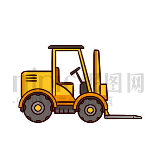 卡通工程车叉车