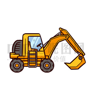 卡通工程車挖掘機(jī)