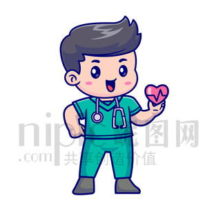 可愛卡通商務(wù)人士醫(yī)生護(hù)士