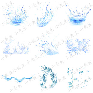 透明水滴水花飛濺特效