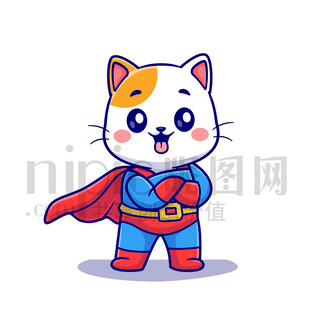 可爱卡通超人猫咪