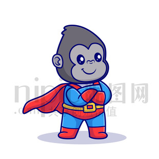 可愛卡通超人大猩猩