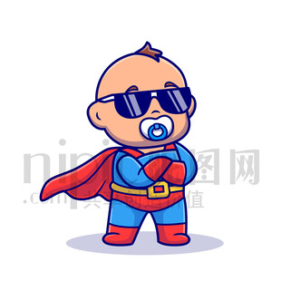 可愛卡通超人寶寶嬰兒