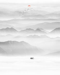 竖幅山水画