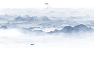 簡約大氣新中式山水畫