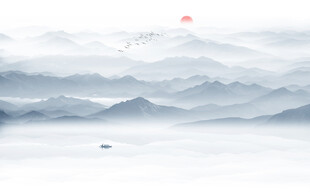 意境水墨山水画