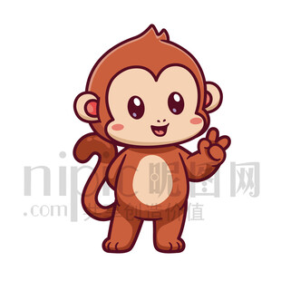 可愛(ài)卡通猴子