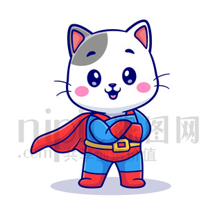 可愛(ài)卡通超人小貓