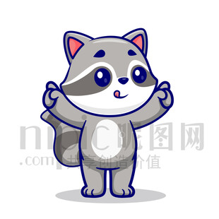 可愛(ài)卡通小浣熊