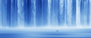 招財(cái)山水瀑布背景畫