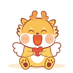 小飞龙宝宝摆件爱心