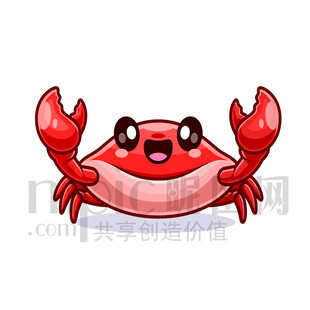 可愛卡通螃蟹海鮮海蟹