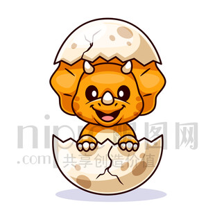 可愛卡通恐龍三角龍