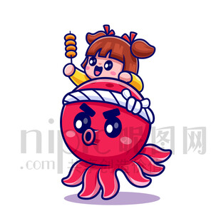 可愛卡通章魚小丸子章魚燒