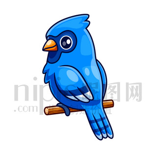 可愛卡通小鳥鸚鵡