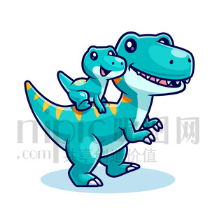 可愛卡通恐迅猛龍