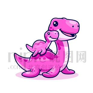 可愛卡通恐龍長頸龍