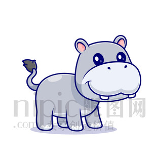 可愛卡通小河馬形象
