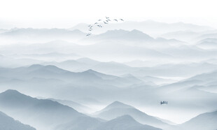 远山近水水墨风景