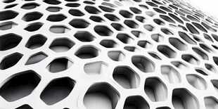 幾何鏤空建筑外觀紋理