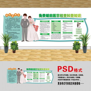免费婚检文化墙