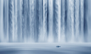 流水生财瀑布山水幕墙