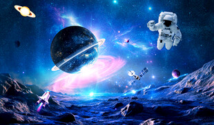 銀河星球外太空宇宙衛(wèi)星背景