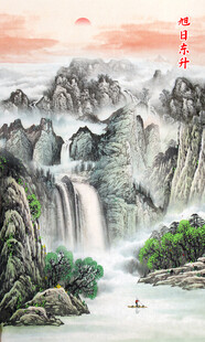 竖幅山水画