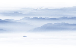 中國風意境水墨山水畫