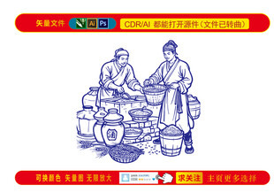 傳統(tǒng)釀酒工藝場景圖