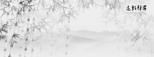 新中式水墨国画竹子背景墙