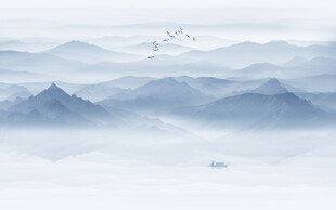 藍(lán)色山水畫