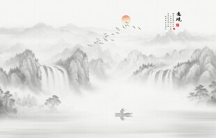 意境水墨山水畫