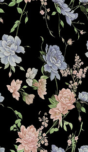 黑色底花卉圖案設(shè)計(jì)素材