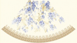 藍(lán)白花卉圖案精美裙擺