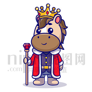 戴皇冠持權(quán)杖的卡通小馬