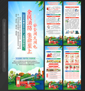2025全國(guó)消防宣傳月X展架
